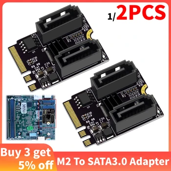 1/2 шт. M2 На SATA 3,0 Замена Карты Расширения SSD КЛЮЧ A + E WIFI M.2 на 2 Порта SATA Конвертер Адаптер Жесткого диска JMB582 Riser