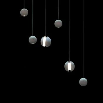 1,8 М Бетонная лампа Глобус Шар Луна Цемент Подвесные светильники Кафе Бар Ресторан Прикроватная лампа Лофт Промышленный Круглый Подвесной светильник