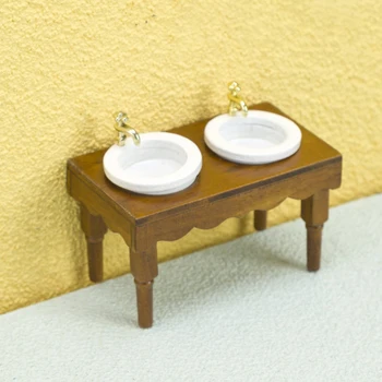 1 шт. кукольный дом Мини мебель Двойная раковина Модель раковины Набор для съемки сцены в ванной комнате