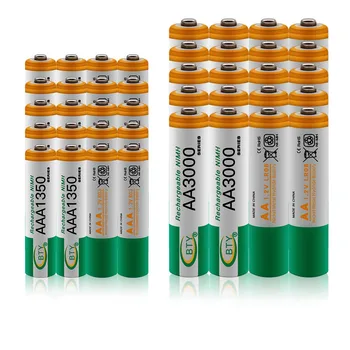 100% Новый 1,2 В AA 3000 мАч NI-MH Аккумуляторные батареи + AAA батарея 1350 мАч Перезаряжаемый аккумулятор NI-MH 1,2 В AAA батарея