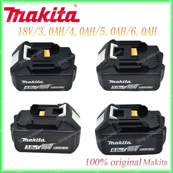 100% Оригинальная аккумуляторная батарея для электроинструмента Makita 18 В 3.0/4.0/5.0/6.0 Ач со светодиодной литий-ионной батареей BL1860B BL1830 BL1850