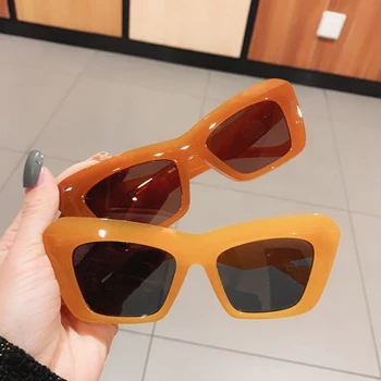 2023 Cat's Eye Sunglasses for Women Personality Retro Polygon Eyewear Солнцезащитные Очки