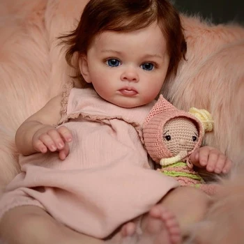22-дюймовая Приятная кукла с 3D раскрашенной кожей, Моющаяся, реалистичная, настоящая, мягкая на ощупь незаконченная кукла, Возрожденная Кукла, Имитирующая Новую Модель Baby Tutti