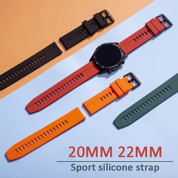 22-мм силиконовый ремешок для Huawei Watch GT 2 Pro, 46-мм спортивный ремешок-браслет для Samsung Galaxy Watch 3, 45-мм Gear S3 Amazfit GTR 2, 3