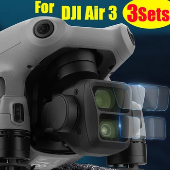 3-1 комплект Защитной Пленки из Закаленного Стекла для Экрана Дисплея камеры DJI Air 3 с защитой от царапин 9H