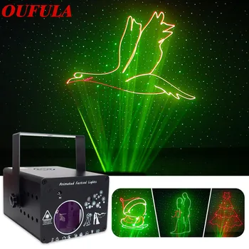 3D Полноцветная Анимация Лазерный Проекционный Свет Рождественский Бар KtV Beam Анимационная Сцена DJ Диск Лазерный Свет