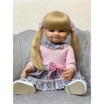 55 см Мягкая силиконовая кукла-Реборн для маленьких девочек, реалистичная принцесса Рая для малышей, Водонепроницаемая Для подарков на день рождения для ребенка