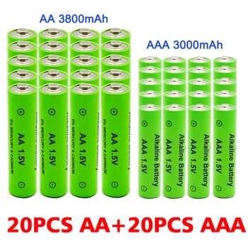 AAA + AA аккумуляторная батарея AA 1.5V 3800mah - 1.5V AAA 3000mAh щелочная батарея фонарик игрушечные часы MP3-плеер, бесплатная доставка