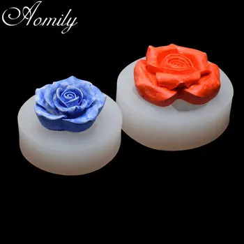 Aomily DIY Торт в форме розы в форме цветка Силиконовая форма для вечеринки, Помадный торт, форма для шоколадных конфет, формы для выпечки мыла из смолы, глины, льда