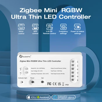 Gledopto Smart Zigbee3.0 Ультратонкий Мини-Контроллер Полосы света RGBW RGB White LED Kitchen Lighting Alexa Echo Voice APP Control