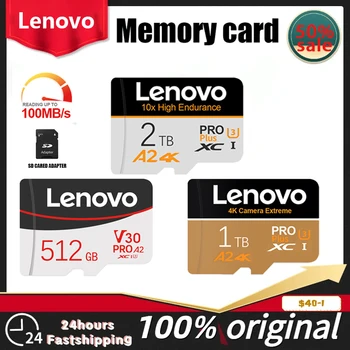 Lenovo Class 10 A2 Карта Памяти 2 ТБ 1 ТБ Micro TF SD Карта 128 ГБ 512 ГБ U3 V30 Флэш-Видеокарта Для Камеры Дрона Телефона Nintendo