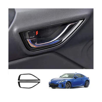 RHD Яркая Черная Рамка Внутренней Ручки Двери Автомобиля Декоративная Наклейка для Интерьера Автомобиля TOYOTA GR86 Subaru BRZ 2021-2023