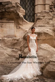 ROSABELLA Charming Illusion Свадебные платья Русалки для невесты 2023 С аппликацией И складками, женское платье Brautmode, сшитое на заказ