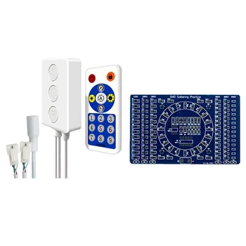 SP601E Двойной Сигнальный Выход Bluetooth Светодиодный Музыкальный Контроллер и Вращающийся Светодиодный SMD NE555 Доска Для Практики Пайки DIY Kit