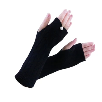 Sparsil, 100% Шерстяные вязаные перчатки без пальцев, женские зимние теплые мягкие эластичные рукавицы, Женские Корейские модные перчатки на запястье для женщин