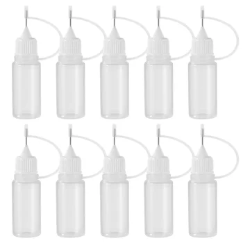 ULTNICE 10шт 10 мл Пластиковые бутылочки для жидкостей, жидкий мини-аппликатор для выжимания, пустые бутылки для дома и рабочего места своими руками