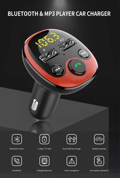 Автомобильный MP3-Плеер Bluetooth 5.0 Радиоадаптер-Модулятор Автомобильный Комплект С Двойным Автомобильным Зарядным Устройством USB U-Диск/TF-Карта Музыка Без Потерь