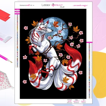 Алмазная живопись Сакура Лиса Дракон Плакат Koi Полная Алмазная Мозаика Наборы для вышивания крестиком Украшения для дома в японском стиле