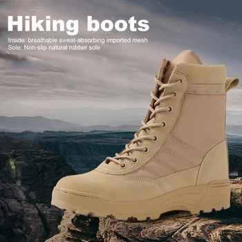 Армейские ботинки для пустыни, зимние тактические военные ботинки на шнуровке, дышащие охотничьи тренировочные ботинки, легкие нескользящие мужские