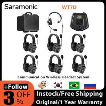 Беспроводная гарнитура Saramonic Witalk WT7D для полнодуплексной связи Гарнитуры для дуплексного домофона для морских судов Микрофон для тренеров