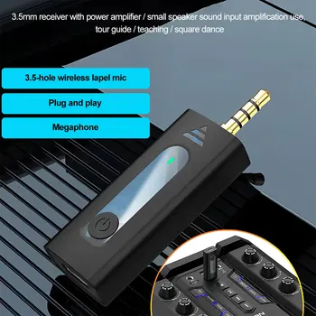 Беспроводной микрофон Lavalier 5.0 Bluetooth, мини-микрофон для записи интервью, 3,5-мм приемник звука для камеры, телефона Android, ноутбука.