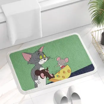 Впитывающий коврик для пола Кошки и мыши Коврик для двери в ванную Противоскользящий коврик Коврик для двери в ванную Мягкий коврик для ног