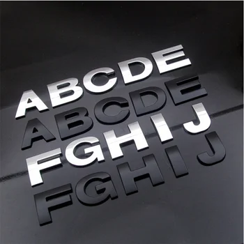 Высококачественная 3D Металлическая Наклейка с цифрами Алфавита, Эмблема с буквами 