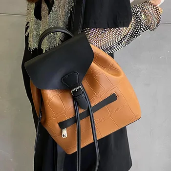 Высококачественный женский рюкзак, новая сумка из натуральной кожи, модный рюкзак из воловьей кожи в тон, женская школьная сумка, повседневная дорожная сумка