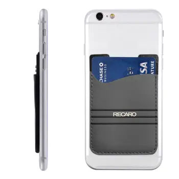 Держатель для карт с логотипом Recaros для задней панели телефона, изготовленный на заказ из искусственной кожи, прикрепленный к чехлу для бумажника