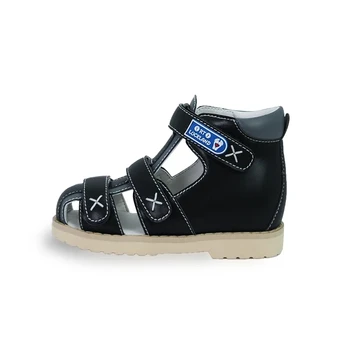 Детская ортопедическая обувь для мальчиков От плоскостопия, Летние Детские Кожаные сандалии для девочек с закрытым носком и поддержкой лодыжки от 2 до 7 лет