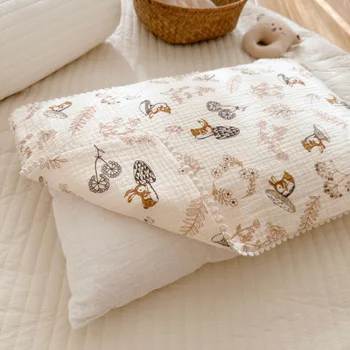 Детское постельное белье с мультяшным медведем, наволочка, Декоративная детская подушка, хлопковая детская наволочка для новорожденного ребенка