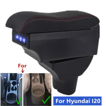 Для Hyundai I20 Подлокотник Коробка для Hyundai I20 Автомобильный подлокотник Центральный ящик для хранения Дооснащение салона автомобильными аксессуарами USB