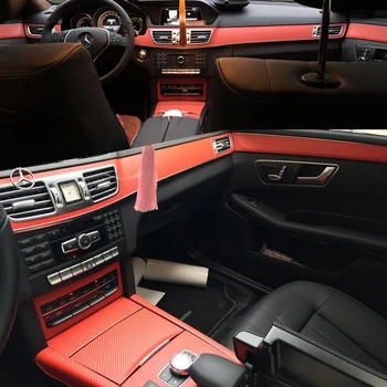 Для Mercedes E Class W212 Внутренняя Центральная панель управления Дверная ручка 5d Наклейки из углеродного волокна, отличительные знаки, аксессуары для стайлинга автомобилей