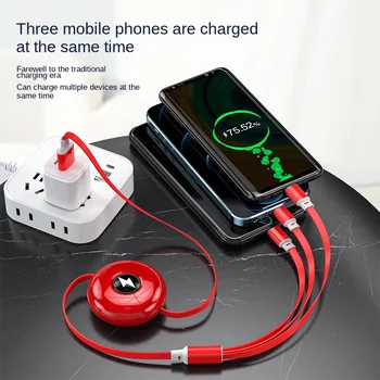 Кабель для зарядки USB-Type C 3 в 1, быстрая зарядка Micro для iPhone 12, для Huawei Xiaomi Samsung, кабель для передачи данных