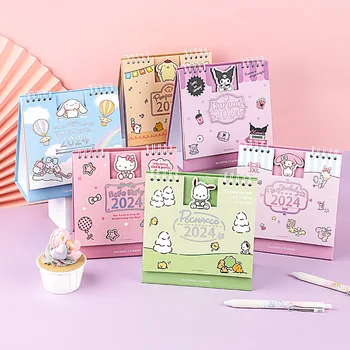 Календарь Sanrio на 2024 год, Настольный Календарь Kawaii Hello Kitty, Милое Расписание на неделю Cinnamoroll Kuromi My Melody, Подарок для девочки Y2K