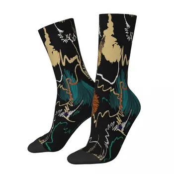 Каракули, декоративные носки с рисунком Граффити, мужские и женские Осенние Чулки с принтом