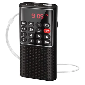 Карманное FM-радио Walkman Портативное радио на батарейках с диктофоном, ключом от замка, проигрывателем SD-карт, перезаряжаемым звукозаписывающим устройством