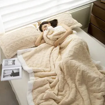 Кашемировое плюшевое одеяло из ягненка с покрытием Pavable и Gaitav, Двустороннее бархатное одеяло, Двухслойное утолщенное теплое одеяло для кондиционирования воздуха