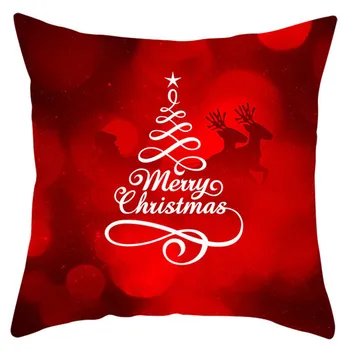 Красная наволочка Мультяшный Санта Клаус, Лось, снеговик, Рождественская шляпа, наволочка для рождественской елки, наволочка для дивана в спальне, наволочка для кровати