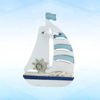 Креативный орнамент в виде парусника в средиземноморском стиле Украшение деревянной парусной лодки Декор столешницы в средиземноморском стиле для