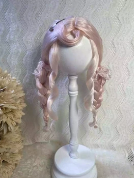 Кукольные парики для Blythe Qbaby из розового мохера с волнистыми рулонами длиной 9-10 дюймов