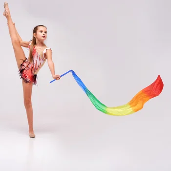 Лента для гимнастических упражнений, ленты для художественных танцев, портативные разноцветные ленты для альдульских танцев