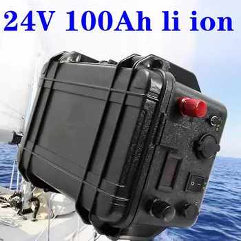 литий-ионный аккумулятор 24v 100ah 24V литиевый аккумулятор 100Ah водонепроницаемый аккумулятор, перезаряжаемый для лодочного мотора, инвертора