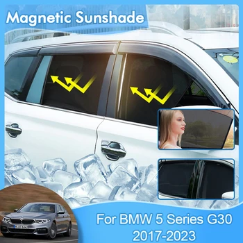 Магнитный Солнцезащитный Козырек Для BMW 5 Серии G30 2017 2018 2019 2020 2021 2022 2023 Щит Переднего Лобового Стекла Глухая Занавеска Сетчатое Окно Автомобиля