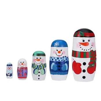 Матрешки-забавные снеговички-матрешки для взрослых, 5 штук, Складные куклы, Рождественское украшение, Пожелание Хэллоуина