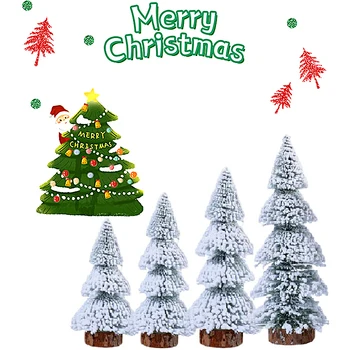 Мини-Рождественская елка, стекающаяся Снежная сосна, Веселое Рождественское украшение для домашнего рабочего стола, украшения для Рождественской елки, Новогодние подарки Navidad