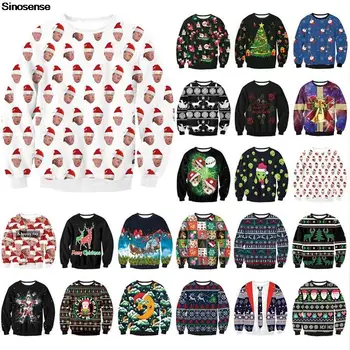 Мужчины Женщины Забавный Козырный Уродливый Рождественский свитер, Пуловер, Рождественские Джемперы, Топы, Пара, Осенне-зимняя праздничная вечеринка, Рождественская толстовка