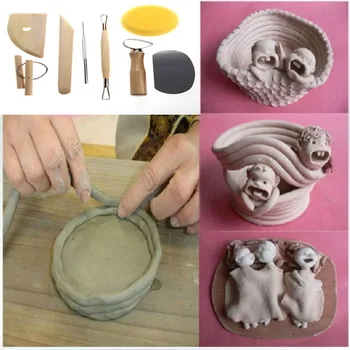 Набор инструментов для гончарного дела из 8 предметов, Инструменты для лепки глиняной керамики, Губка-скребок из нержавеющей стали
