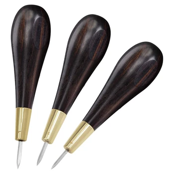 Наборы шил для шитья из кожи Ручной работы Швейные инструменты DIY Stitchcher Коническая ручка из черного дерева