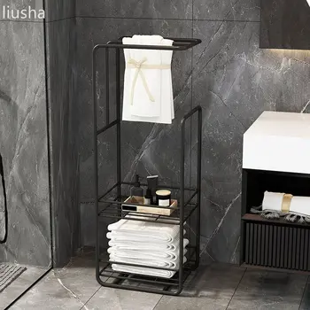 Напольная вешалка для полотенец в ванной комнате, туалет, полка из кованого железа в скандинавском стиле, легкая роскошная вешалка для хранения, напольная вешалка для полотенец